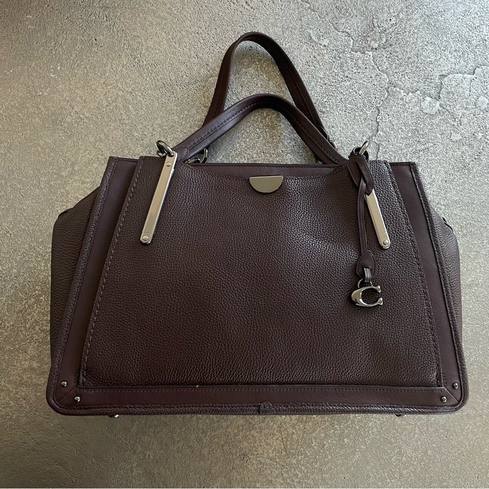 Coach Dreamer 36 Pebbled Satchel  in Oxblood Leather